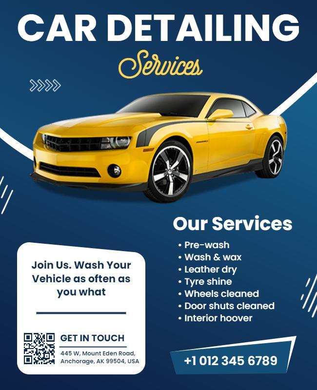 Car Detailing Services Promotional Flyer Template