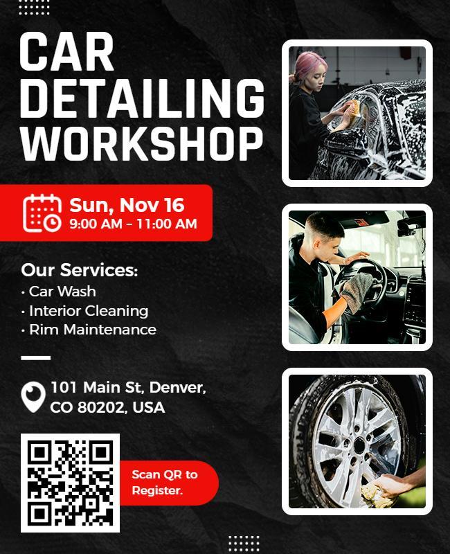 Car Detailing Workshop Flyer Template