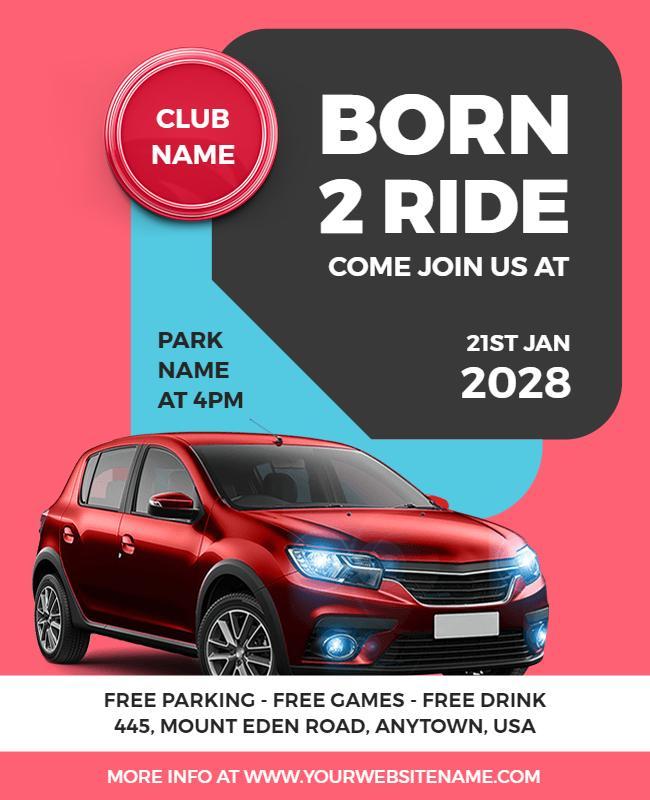 Car Enthusiast Club Event Flyer Template