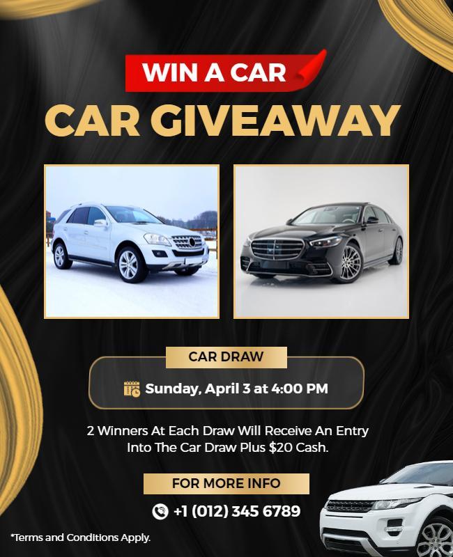 Car Giveaway Contest Event Flyer Template