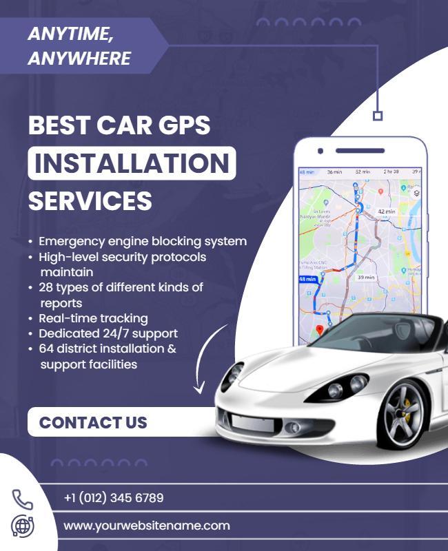 Car Gps Installation Services Promotional Flyer Template