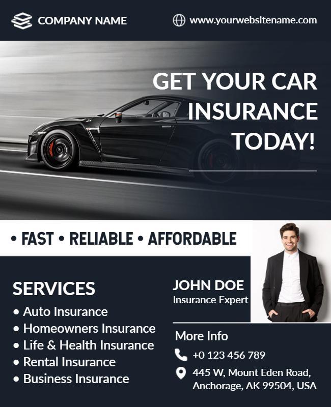 Car Insurance Services Promotional Flyer Template