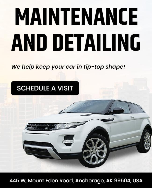 Car Maintenance and Detailing Service Flyer Template