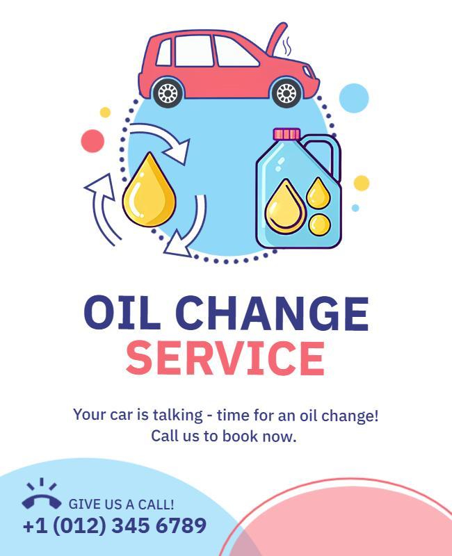 Car Maintenance Oil Change Service Flyer Template