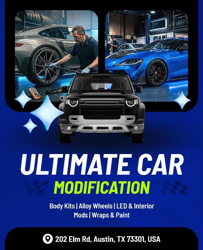 Car Modification Services Advertising Poster Template