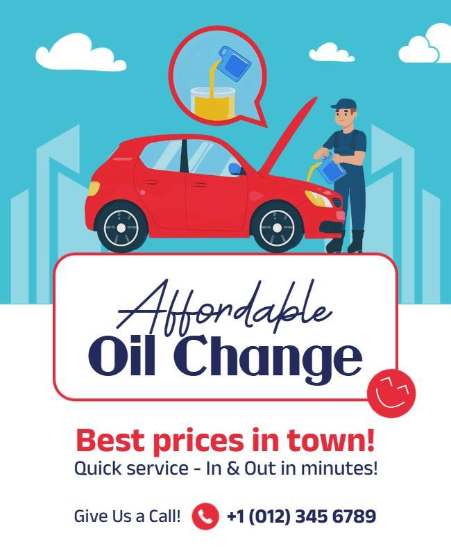 Car Oil Change Service Promotion Flyer Template