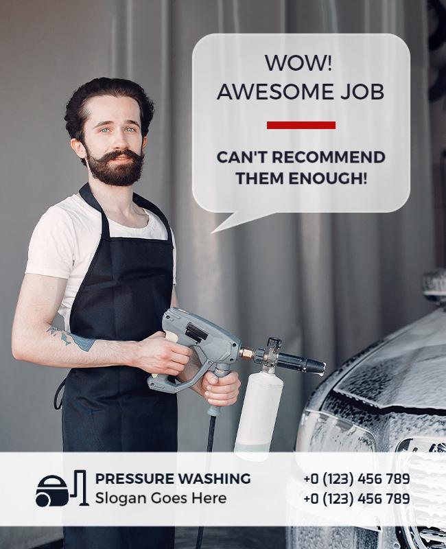 Car Pressure Washing Service Flyer Template