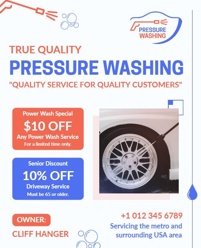 Car Pressure Washing Service Promotion Flyer Template