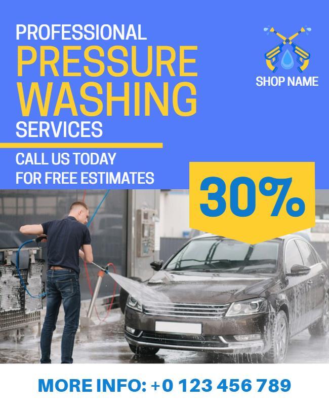 Car Pressure Washing Service Promotional Flyer Template