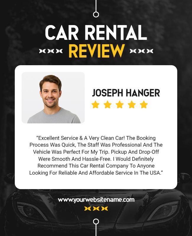 Car Rental Customer Review Poster Template