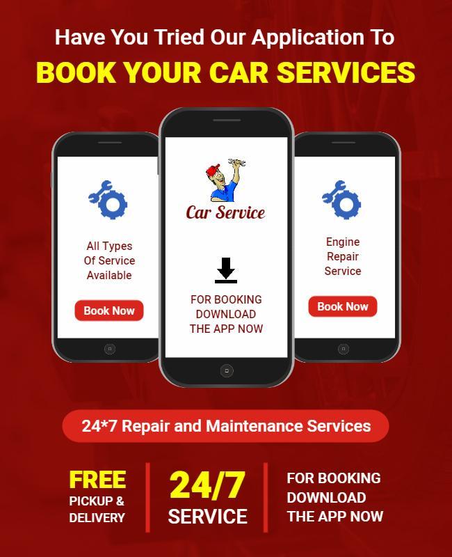 Car Repair and Maintenance Service Flyer Template