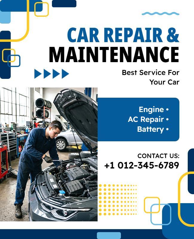Car Repair and Maintenance Services Poster Template