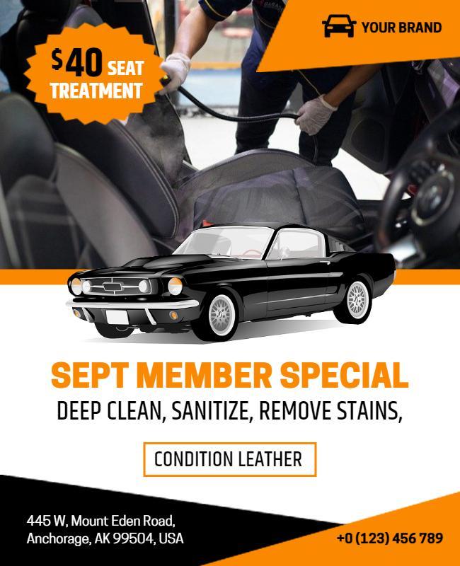 Car Seat Cleaning Special Offer Flyer Template