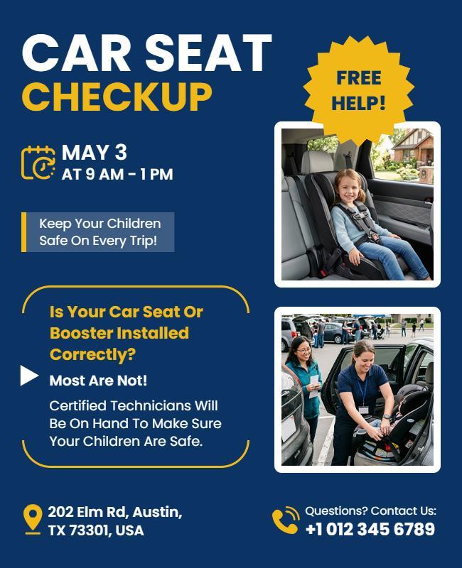 Car Seat Safety Checkup Event Poster Template