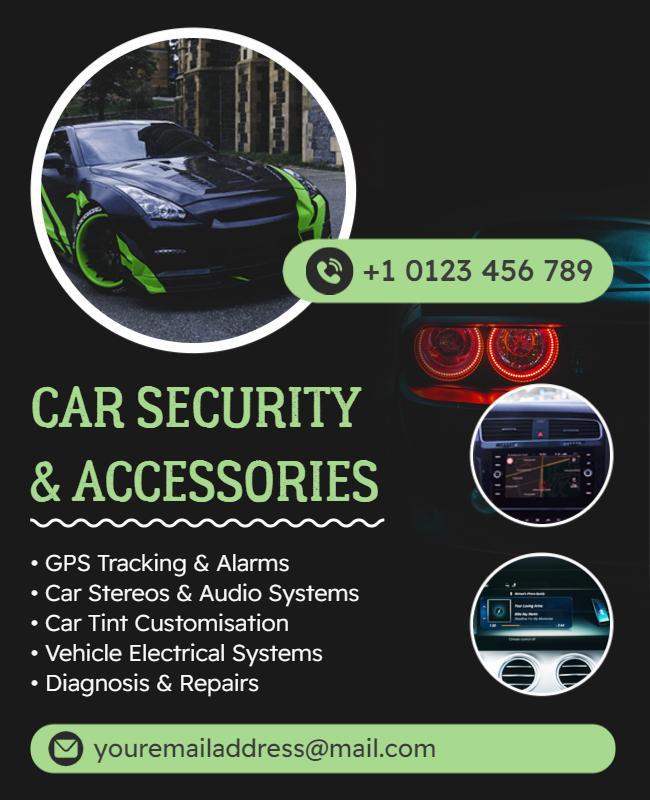 Car Security Services and Accessories Flyer Template