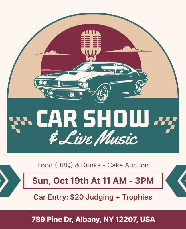Car Show and Live Music Event Flyer Template