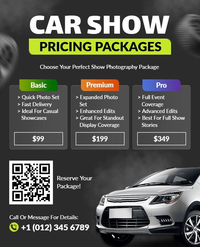 Car Show Photography Packages Flyer Template