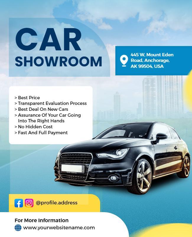 Car Showroom Promotional Flyer Template