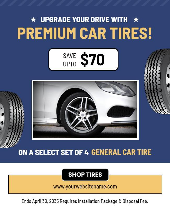 Car Tire Savings Promotion Flyer Template