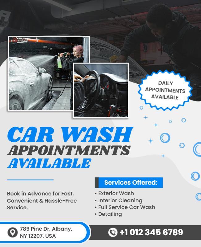 Car Wash Appointments Available Flyer Template