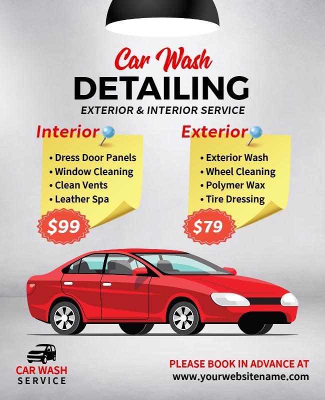 Car Wash Detailing Service Flyer Template