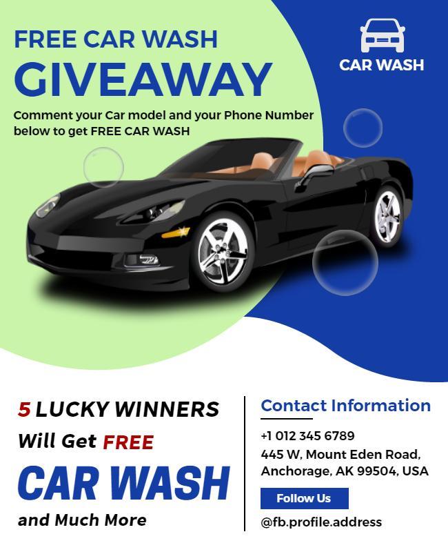 Car Wash Giveaway Event Flyer Template