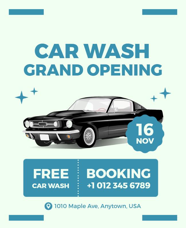 Car Wash Grand Opening Event Flyer Template