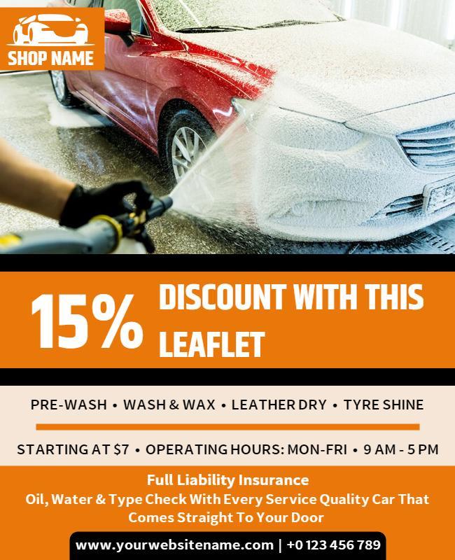 Car Wash Service Discount Flyer Template