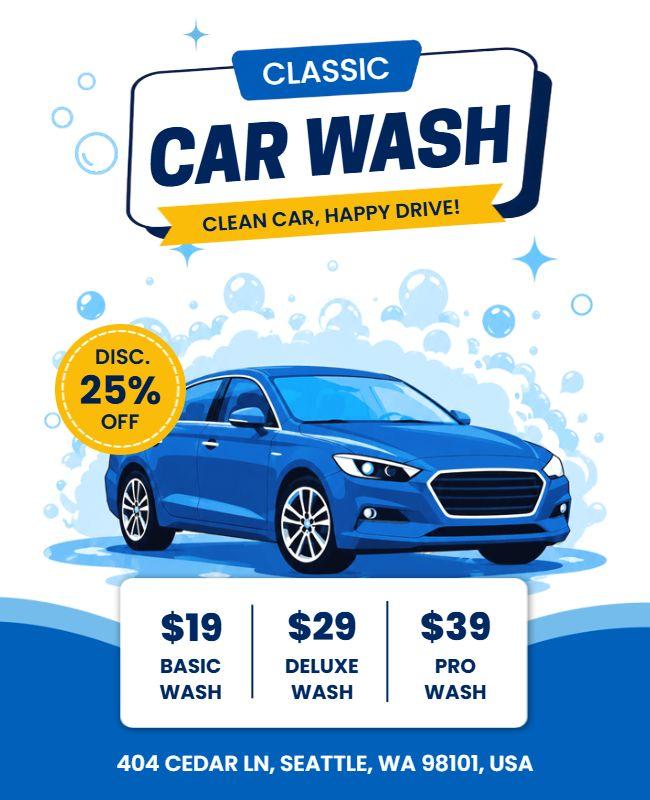 Car Wash Service Promotional Poster Template