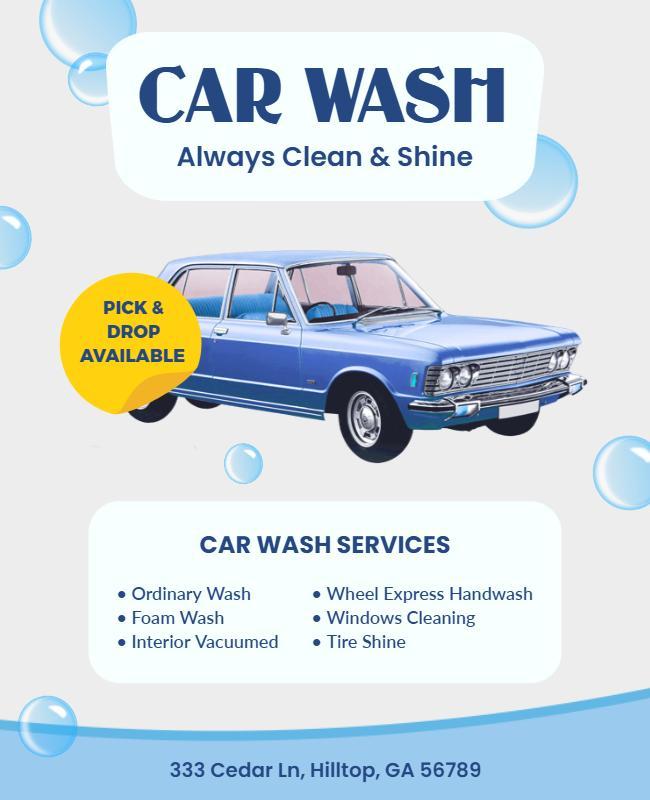 Car Wash Services Promotion Flyer Template