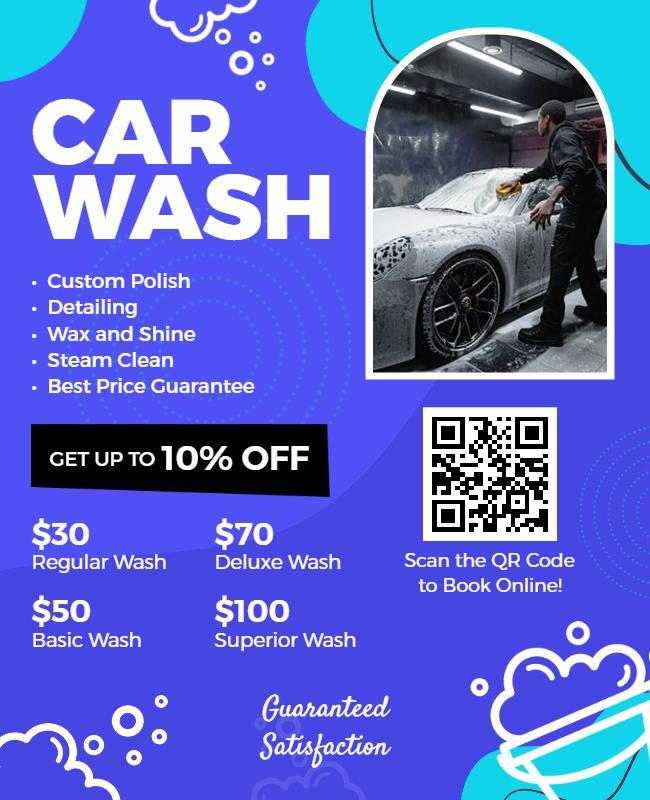 Car Wash Services Promotional Flyer Template