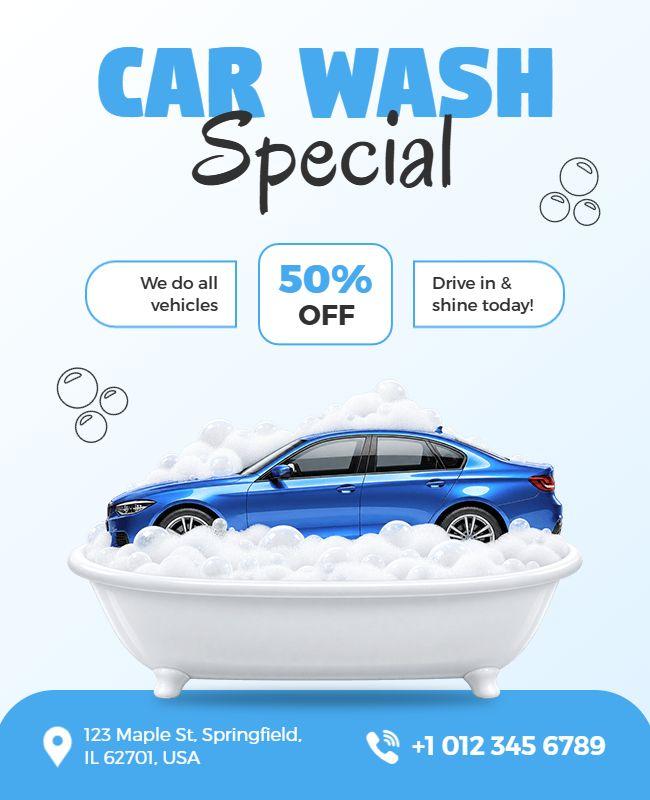 Car Wash Special Discount Flyer Template