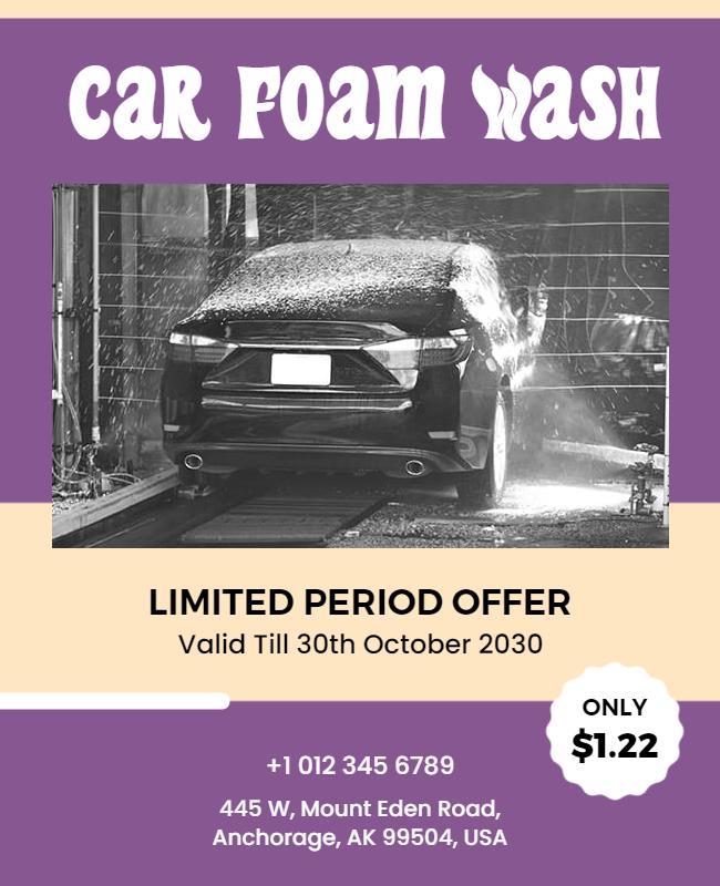 Car Wash Special Offer Promotional Flyer Template