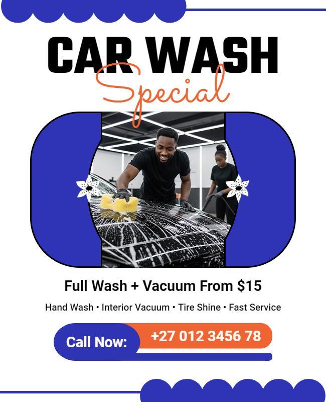 Car Wash Special Services Flyer Template
