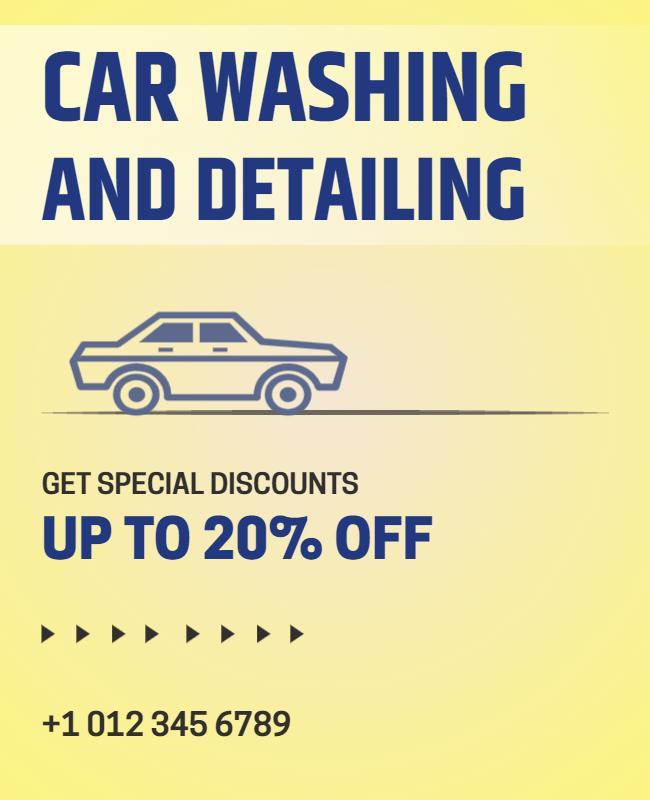 Car Washing and Detailing Discount Flyer Template