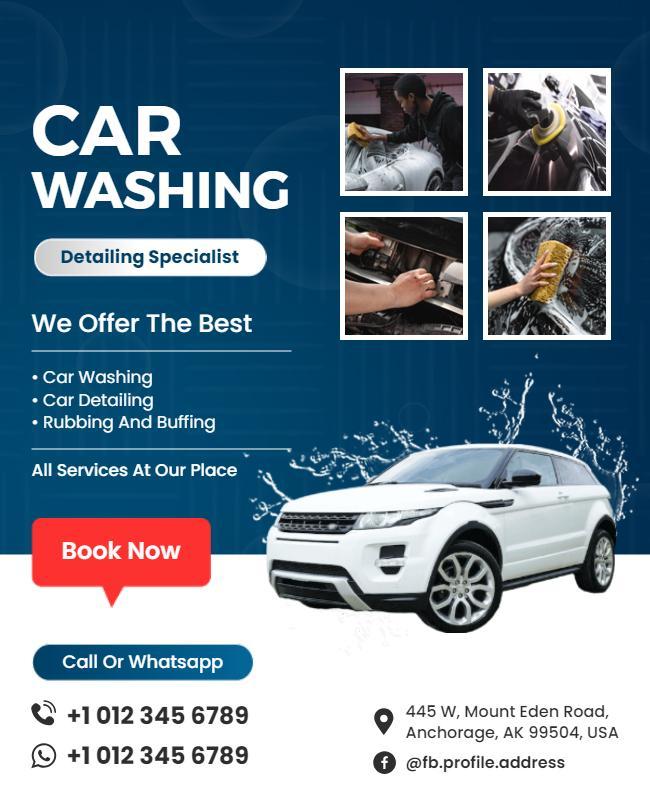 Car Washing and Detailing Specialist Flyer Template