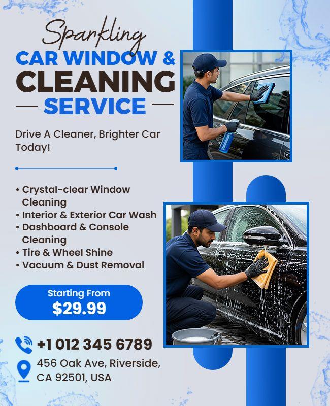 Car Window and Cleaning Service Promotional Flyer Template
