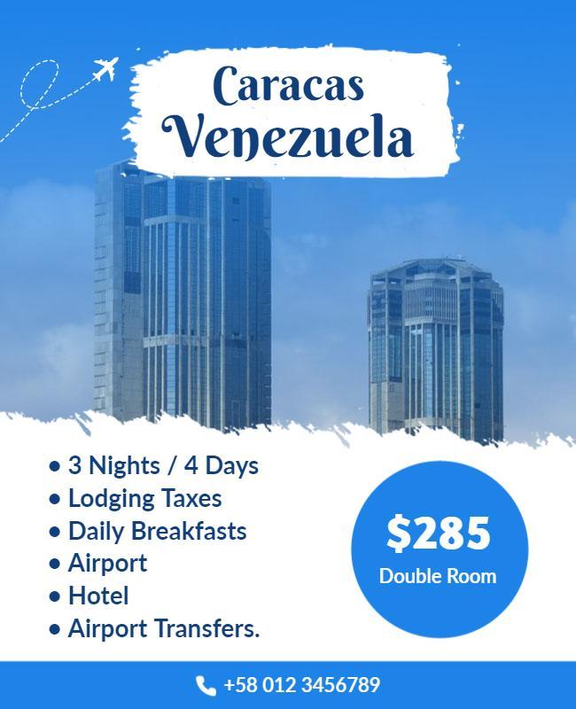 Caracas Venezuela Travel Package Flyer Template