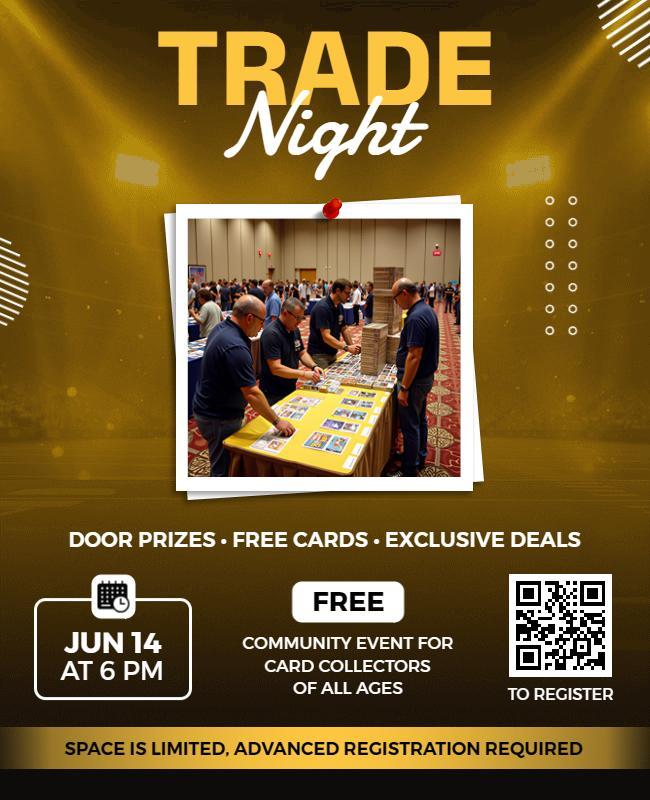 Card Collectors Community Trade Night Flyer Template