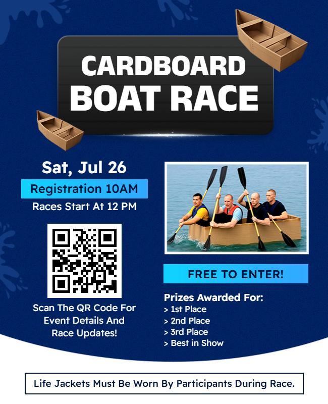 Cardboard Boat Race Competition Flyer Template