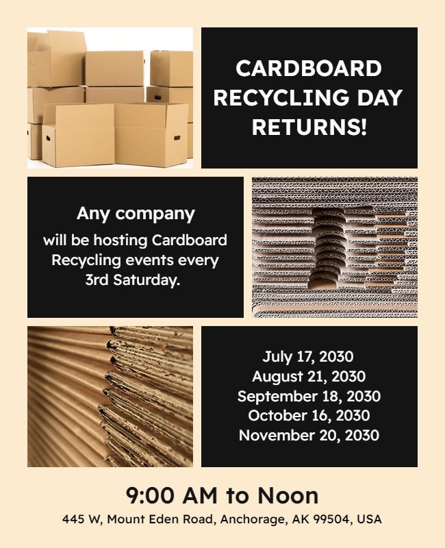 Cardboard Recycling Event Announcement Flyer Template