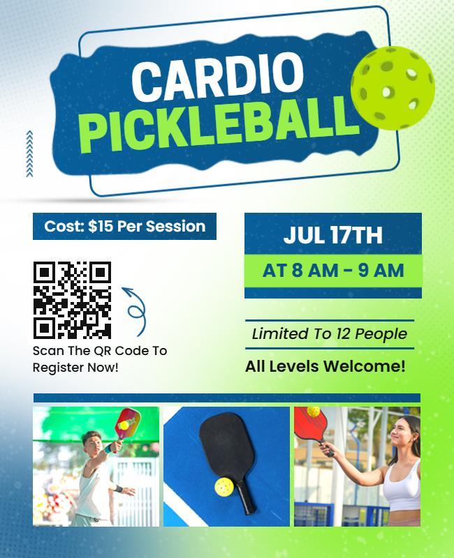 Cardio Pickleball Fitness Session Flyer Template