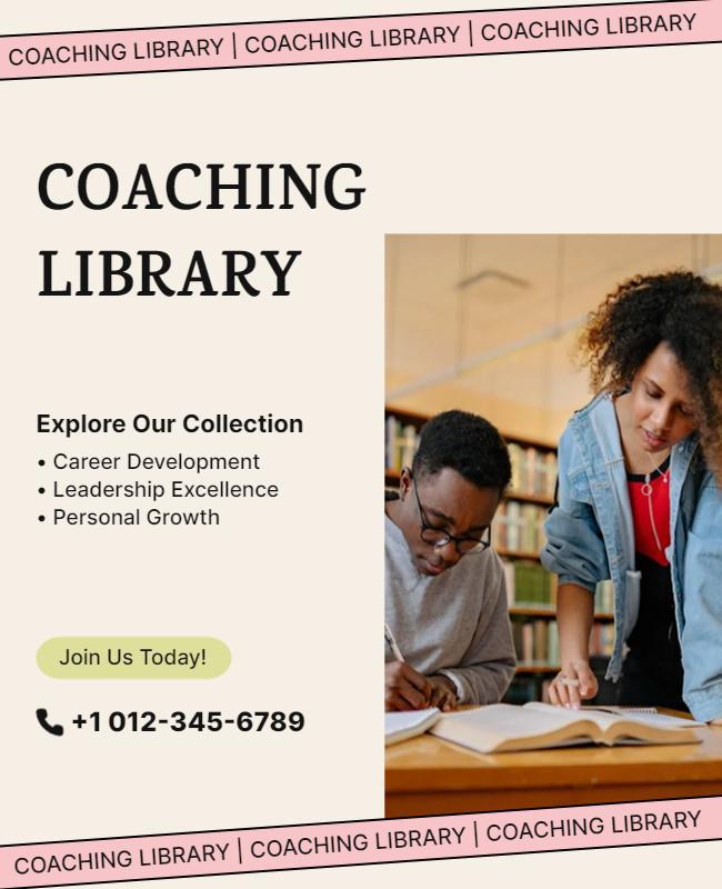 Career Coaching Library Promotion Flyer Template