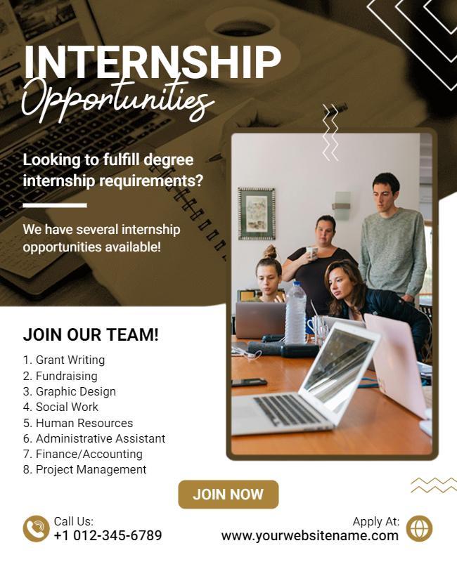 Career Development Internship Opportunities Flyer Template