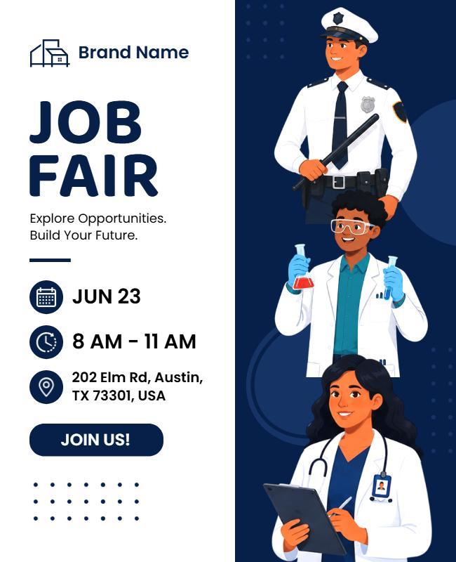 Career Opportunities Job Fair Poster Template