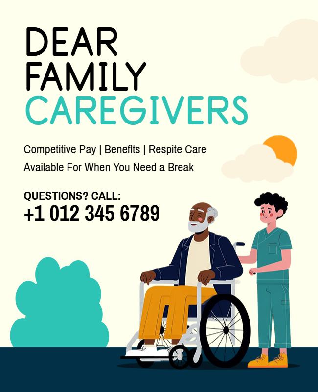 Caregiver Support and Respite Services Flyer Template