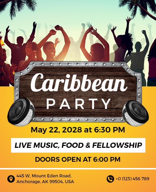 Caribbean Party Celebration Flyer Template