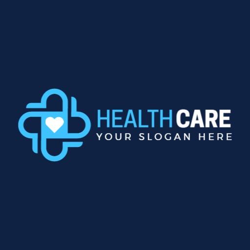 Caring Blue Heart and Cross Symbol Representing Healthcare Logo Template