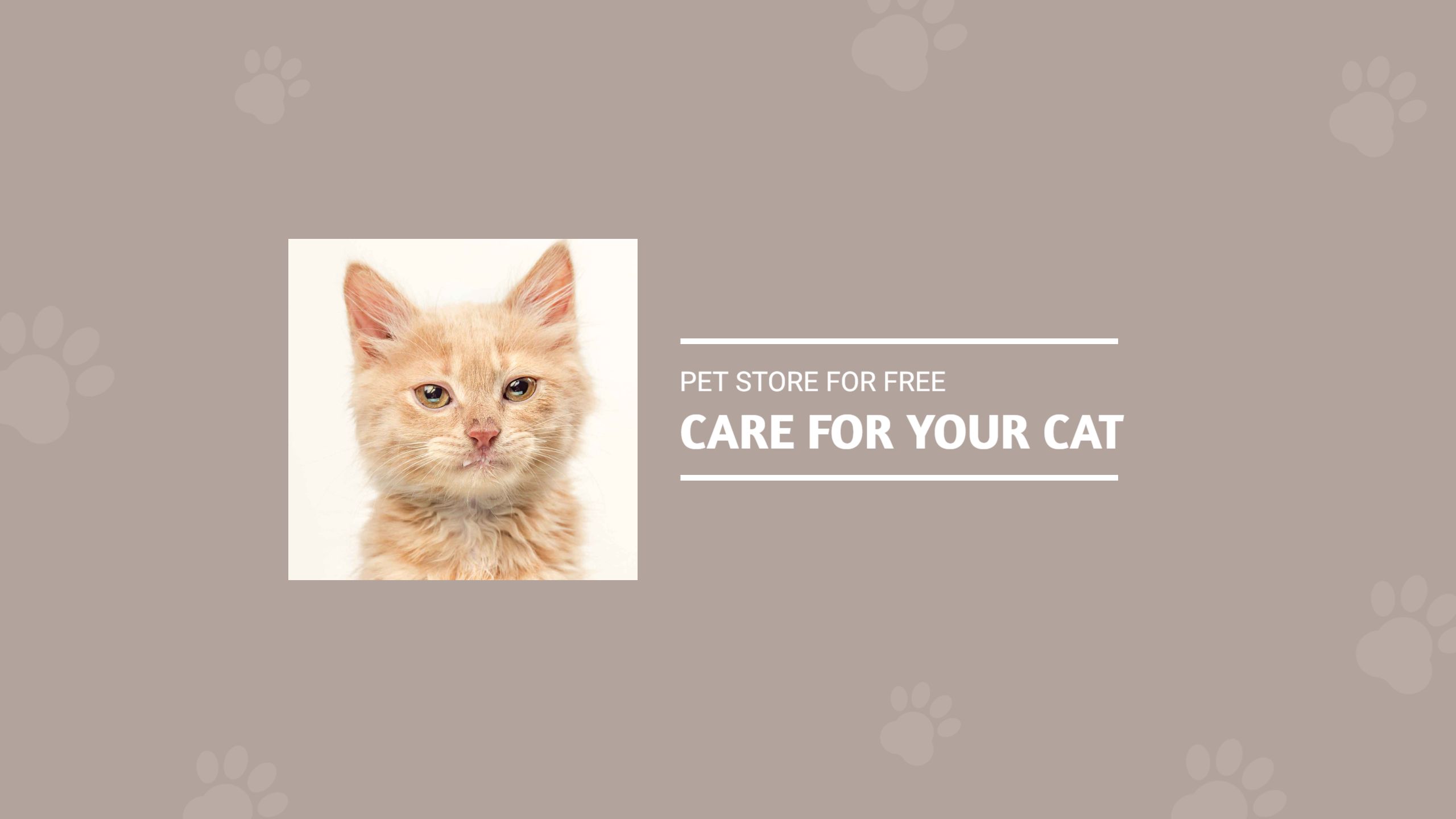 Caring for Your Cat with Soft Beige Background YouTube Banner Template
