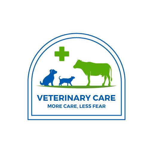 Caring Green and Blue Veterinary Logo for Animal Health Services Logo Template